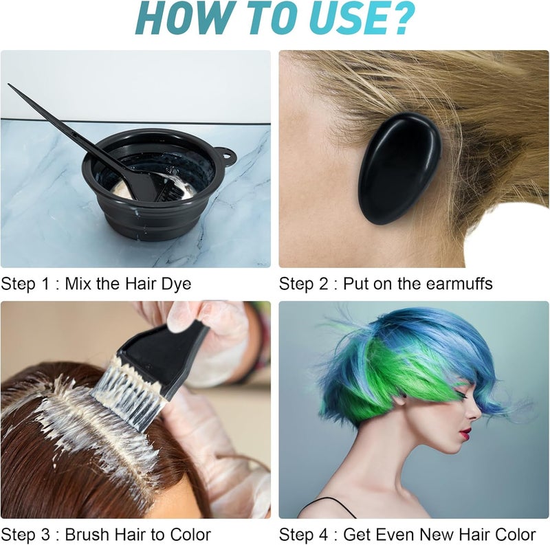 Xarchy 10 Pc Hair Bleach Kit - Hair Coloring Products With Dye Brush, Color Bowl, Earmuffs, Clip for Salon Bleaching & Highlighting - Image 4